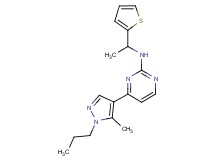 4-(5-methyl-1-propyl-1H-pyrazol-4-yl)-N-[1-(2-thienyl)ethyl]pyrimidin-2-amine