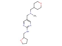 5-{[methyl(tetrahydro-2H-pyran-4-ylmethyl)amino]methyl}-N-(tetrahydrofuran-2-ylmethyl)pyrimidin-2-amine