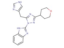 2-[5-(1H-imidazol-4-ylmethyl)-3-(tetrahydro-2H-pyran-4-yl)-1H-1,2,4-triazol-1-yl]-1H-benzimidazole