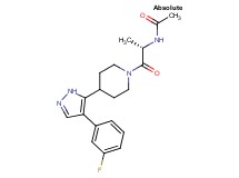 N-((1S)-2-{4-[4-(3-fluorophenyl)-1H-pyrazol-5-yl]piperidin-1-yl}-1-methyl-2-oxoethyl)acetamide