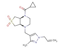 (4aS*,7aR*)-1-[(1-allyl-3-methyl-1H-pyrazol-4-yl)methyl]-4-(cyclopropylcarbonyl)octahydrothieno[3,4-b]pyrazine 6,6-dioxide