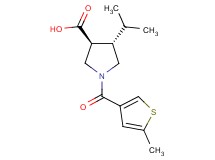 (3S*,4S*)-4-isopropyl-1-[(5-methyl-3-thienyl)carbonyl]-3-pyrrolidinecarboxylic acid