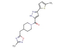 4-[(3-methyl-1,2,4-oxadiazol-5-yl)methyl]-1-{[3-(5-methyl-2-thienyl)-1H-pyrazol-5-yl]carbonyl}piperidine