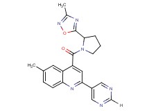 6-methyl-4-{[2-(3-methyl-1,2,4-oxadiazol-5-yl)pyrrolidin-1-yl]carbonyl}-2-pyrimidin-5-ylquinoline