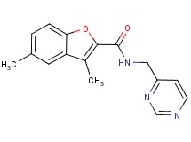 3,5-dimethyl-N-(4-pyrimidinylmethyl)-1-benzofuran-2-carboxamide