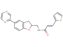 (2E)-N-{[5-(2-pyrazinyl)-2,3-dihydro-1-benzofuran-2-yl]methyl}-3-(2-thienyl)acrylamide