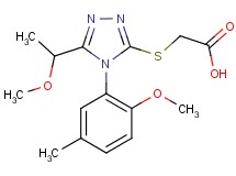 {[5-(1-methoxyethyl)-4-(2-methoxy-5-methylphenyl)-4H-1,2,4-triazol-3-yl]thio}acetic acid