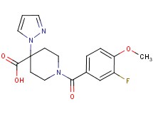 1-(3-fluoro-4-methoxybenzoyl)-4-(1H-pyrazol-1-yl)piperidine-4-carboxylic acid