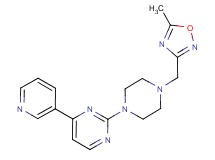 2-{4-[(5-methyl-1,2,4-oxadiazol-3-yl)methyl]-1-piperazinyl}-4-(3-pyridinyl)pyrimidine