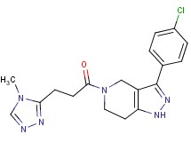 3-(4-chlorophenyl)-5-[3-(4-methyl-4H-1,2,4-triazol-3-yl)propanoyl]-4,5,6,7-tetrahydro-1H-pyrazolo[4,3-c]pyridine