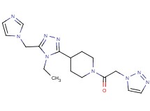 4-[4-ethyl-5-(1H-imidazol-1-ylmethyl)-4H-1,2,4-triazol-3-yl]-1-(1H-1,2,3-triazol-1-ylacetyl)piperidine