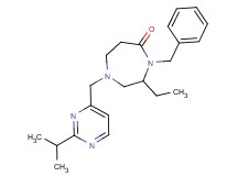 4-benzyl-3-ethyl-1-[(2-isopropyl-4-pyrimidinyl)methyl]-1,4-diazepan-5-one