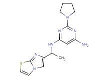 N-(1-imidazo[2,1-b][1,3]thiazol-6-ylethyl)-2-pyrrolidin-1-ylpyrimidine-4,6-diamine