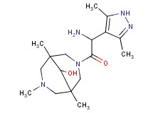 3-[amino(3,5-dimethyl-1H-pyrazol-4-yl)acetyl]-1,5,7-trimethyl-3,7-diazabicyclo[3.3.1]nonan-9-ol