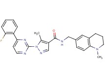 1-[4-(2-fluorophenyl)-2-pyrimidinyl]-5-methyl-N-[(1-methyl-1,2,3,4-tetrahydro-6-quinolinyl)methyl]-1H-pyrazole-4-carboxamide