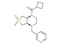 (4aR*,7aS*)-1-(cyclobutylcarbonyl)-4-(3-pyridinylmethyl)octahydrothieno[3,4-b]pyrazine 6,6-dioxide
