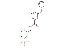 N-{[4-(methylsulfonyl)-2-morpholinyl]methyl}-3-(1H-pyrazol-1-ylmethyl)benzamide