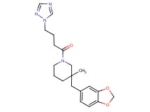 3-(1,3-benzodioxol-5-ylmethyl)-3-methyl-1-[4-(1H-1,2,4-triazol-1-yl)butanoyl]piperidine