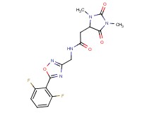 N-{[5-(2,6-difluorophenyl)-1,2,4-oxadiazol-3-yl]methyl}-2-(1,3-dimethyl-2,5-dioxo-4-imidazolidinyl)acetamide