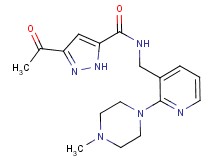 3-acetyl-N-{[2-(4-methyl-1-piperazinyl)-3-pyridinyl]methyl}-1H-pyrazole-5-carboxamide