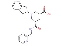 (3S*,5S*)-1-(2,3-dihydro-1H-inden-2-yl)-5-{[(2-pyridinylmethyl)amino]carbonyl}-3-piperidinecarboxylic acid