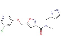 5-{[(5-chloropyridin-3-yl)oxy]methyl}-N-methyl-N-(1H-pyrazol-3-ylmethyl)isoxazole-3-carboxamide