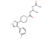 N-(3-{4-[4-(3-fluorophenyl)-1H-pyrazol-5-yl]piperidin-1-yl}-1-methyl-3-oxopropyl)acetamide