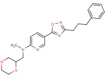 N-(1,4-dioxan-2-ylmethyl)-N-methyl-5-[3-(3-phenylpropyl)-1,2,4-oxadiazol-5-yl]-2-pyridinamine