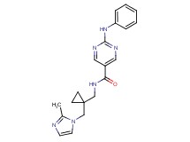 2-anilino-N-({1-[(2-methyl-1H-imidazol-1-yl)methyl]cyclopropyl}methyl)pyrimidine-5-carboxamide