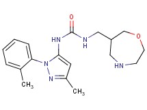 N-[3-methyl-1-(2-methylphenyl)-1H-pyrazol-5-yl]-N'-(1,4-oxazepan-6-ylmethyl)urea hydrochloride