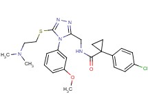 1-(4-chlorophenyl)-N-{[5-{[2-(dimethylamino)ethyl]thio}-4-(3-methoxyphenyl)-4H-1,2,4-triazol-3-yl]methyl}cyclopropanecarboxamide