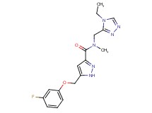 N-[(4-ethyl-4H-1,2,4-triazol-3-yl)methyl]-5-[(3-fluorophenoxy)methyl]-N-methyl-1H-pyrazole-3-carboxamide