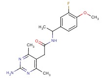 2-(2-amino-4,6-dimethylpyrimidin-5-yl)-N-[1-(3-fluoro-4-methoxyphenyl)ethyl]acetamide