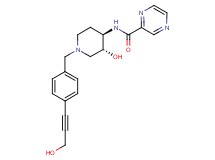 N-{(3R*,4R*)-3-hydroxy-1-[4-(3-hydroxyprop-1-yn-1-yl)benzyl]piperidin-4-yl}pyrazine-2-carboxamide