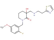 1-(2-fluoro-5-methoxybenzyl)-3-hydroxy-3-({[2-(1,3-thiazol-2-yl)ethyl]amino}methyl)piperidin-2-one