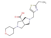 (3aS*,6aS*)-2-[(2-ethyl-1,3-thiazol-4-yl)methyl]-5-(tetrahydro-2H-pyran-4-yl)hexahydropyrrolo[3,4-c]pyrrole-3a(1H)-carboxylic acid