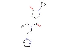 1-cyclopropyl-N-ethyl-5-oxo-N-[2-(1H-pyrazol-1-yl)ethyl]-3-pyrrolidinecarboxamide