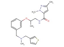 1,3-dimethyl-N-[2-(3-{[methyl(3-thienylmethyl)amino]methyl}phenoxy)propyl]-1H-pyrazole-5-carboxamide