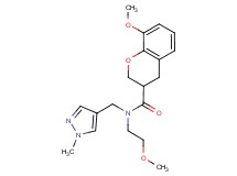8-methoxy-N-(2-methoxyethyl)-N-[(1-methyl-1H-pyrazol-4-yl)methyl]chromane-3-carboxamide
