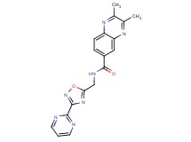2,3-dimethyl-N-{[3-(2-pyrimidinyl)-1,2,4-oxadiazol-5-yl]methyl}-6-quinoxalinecarboxamide
