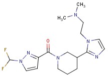 2-[2-(1-{[1-(difluoromethyl)-1H-pyrazol-3-yl]carbonyl}-3-piperidinyl)-1H-imidazol-1-yl]-N,N-dimethylethanamine