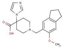 4-(1H-imidazol-1-yl)-1-[(6-methoxy-2,3-dihydro-1H-inden-5-yl)methyl]piperidine-4-carboxylic acid