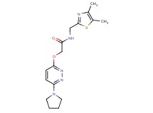 N-[(4,5-dimethyl-1,3-thiazol-2-yl)methyl]-2-{[6-(1-pyrrolidinyl)-3-pyridazinyl]oxy}acetamide