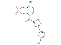 (4aR*,7aS*)-1-methyl-4-{[3-(5-methyl-2-thienyl)-1H-pyrazol-5-yl]carbonyl}octahydrothieno[3,4-b]pyrazine 6,6-dioxide