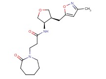 N-{(3R*,4S*)-4-[(3-methylisoxazol-5-yl)methyl]tetrahydrofuran-3-yl}-3-(2-oxoazepan-1-yl)propanamide