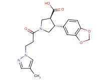 (3S*,4R*)-4-(1,3-benzodioxol-5-yl)-1-[3-(4-methyl-1H-pyrazol-1-yl)propanoyl]pyrrolidine-3-carboxylic acid