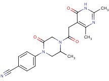 4-{4-[(2,4-dimethyl-6-oxo-1,6-dihydro-5-pyrimidinyl)acetyl]-5-methyl-2-oxo-1-piperazinyl}benzonitrile