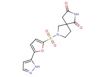 7-{[5-(1H-pyrazol-5-yl)-2-furyl]sulfonyl}-2,7-diazaspiro[4.4]nonane-1,3-dione