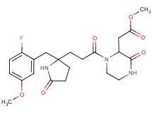 methyl (1-{3-[2-(2-fluoro-5-methoxybenzyl)-5-oxo-2-pyrrolidinyl]propanoyl}-3-oxo-2-piperazinyl)acetate