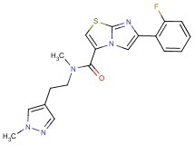 6-(2-fluorophenyl)-N-methyl-N-[2-(1-methyl-1H-pyrazol-4-yl)ethyl]imidazo[2,1-b][1,3]thiazole-3-carboxamide